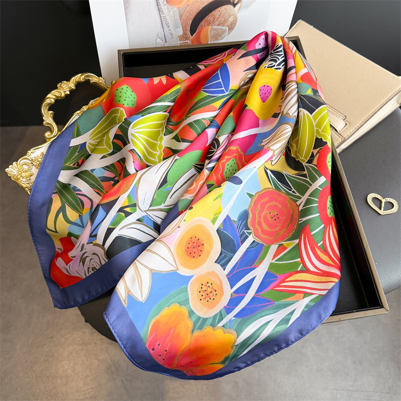 Scarf Silk Square - 2026 New Floral Printed Square Scarf