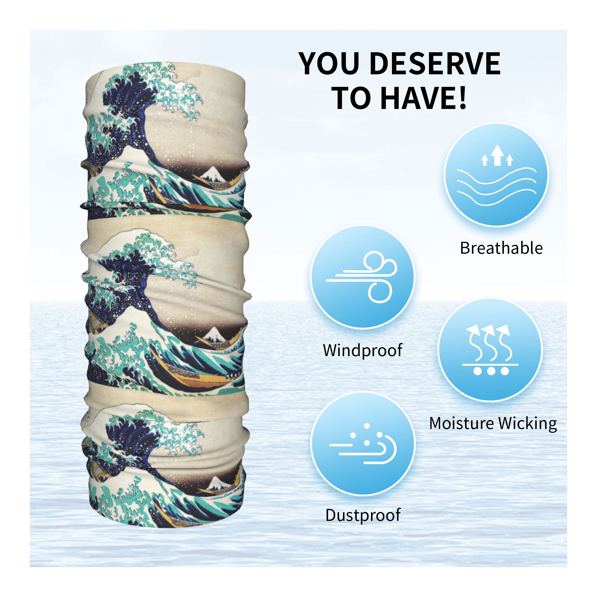 The Great Wave off Kanagawa Wi - Neck Warmer Tube ulasan dan harga