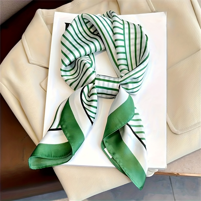 Luxury Brand Silk Stripe Desig - Scarf Silk Square ulasan dan harga