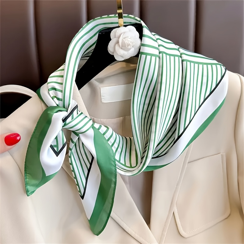 Luxury Brand Silk Stripe Desig - Scarf Silk Square ulasan dan harga