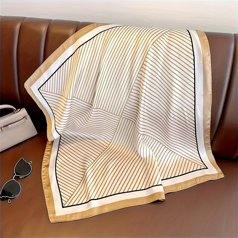 Luxury Brand Silk Stripe Desig - Scarf Silk Square ulasan dan harga
