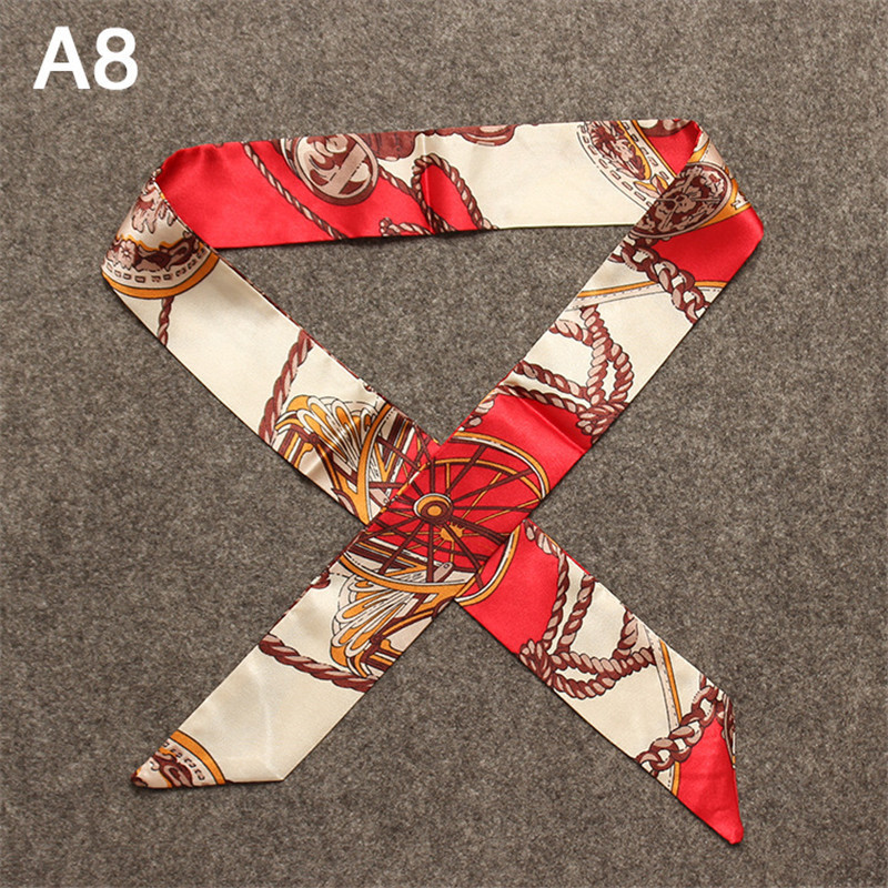 Fashion Skinny Bag Scarf Women - Silk Tie Striped ulasan dan harga