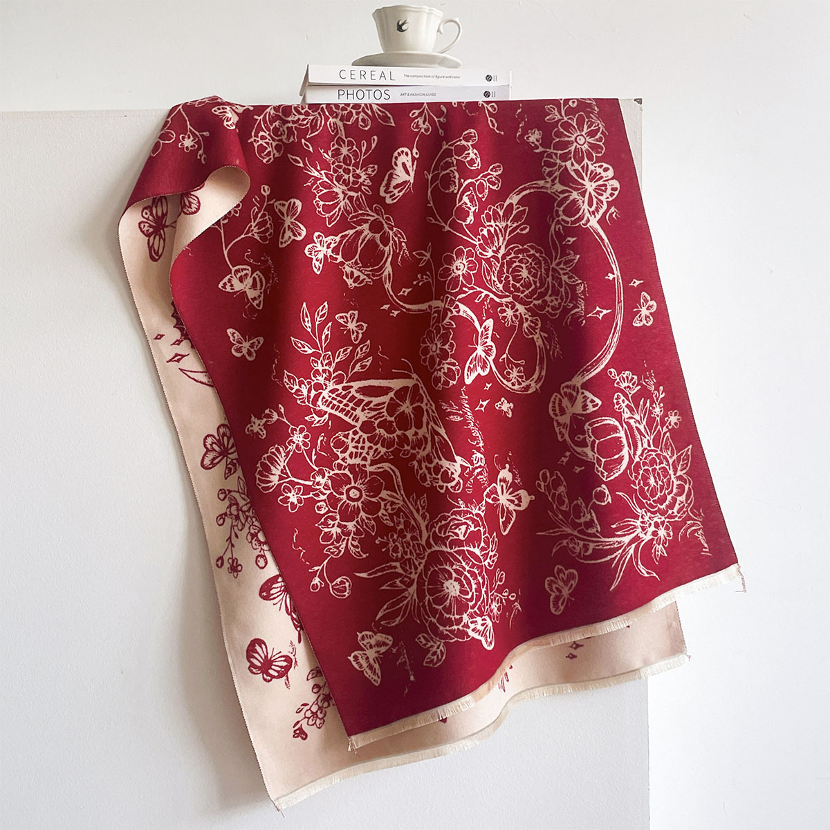 Imitation Cashmere Fringed Sca - Pashmina Wrap Large ulasan dan harga
