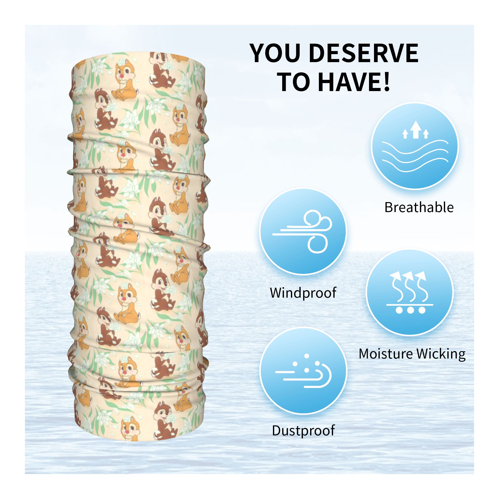 Custom Cute C-Chip And D-Dale  - Neck Warmer Tube ulasan dan harga
