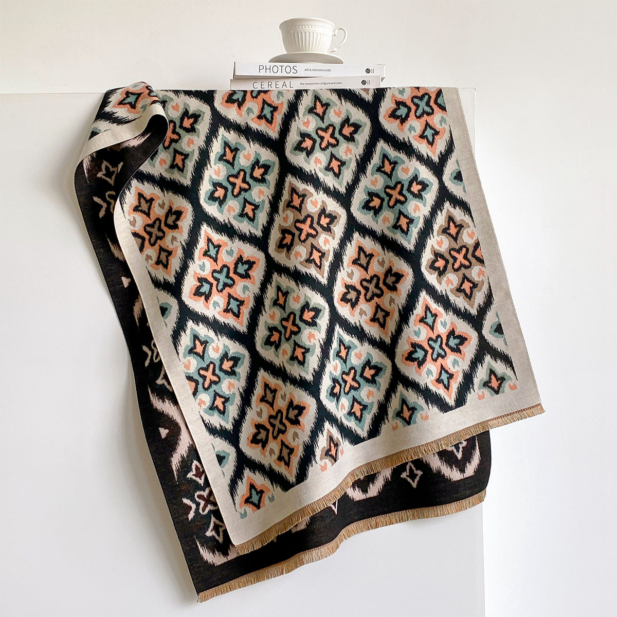 Women Reversible Imitation Cas - Woven Scarf Blanket ulasan dan harga
