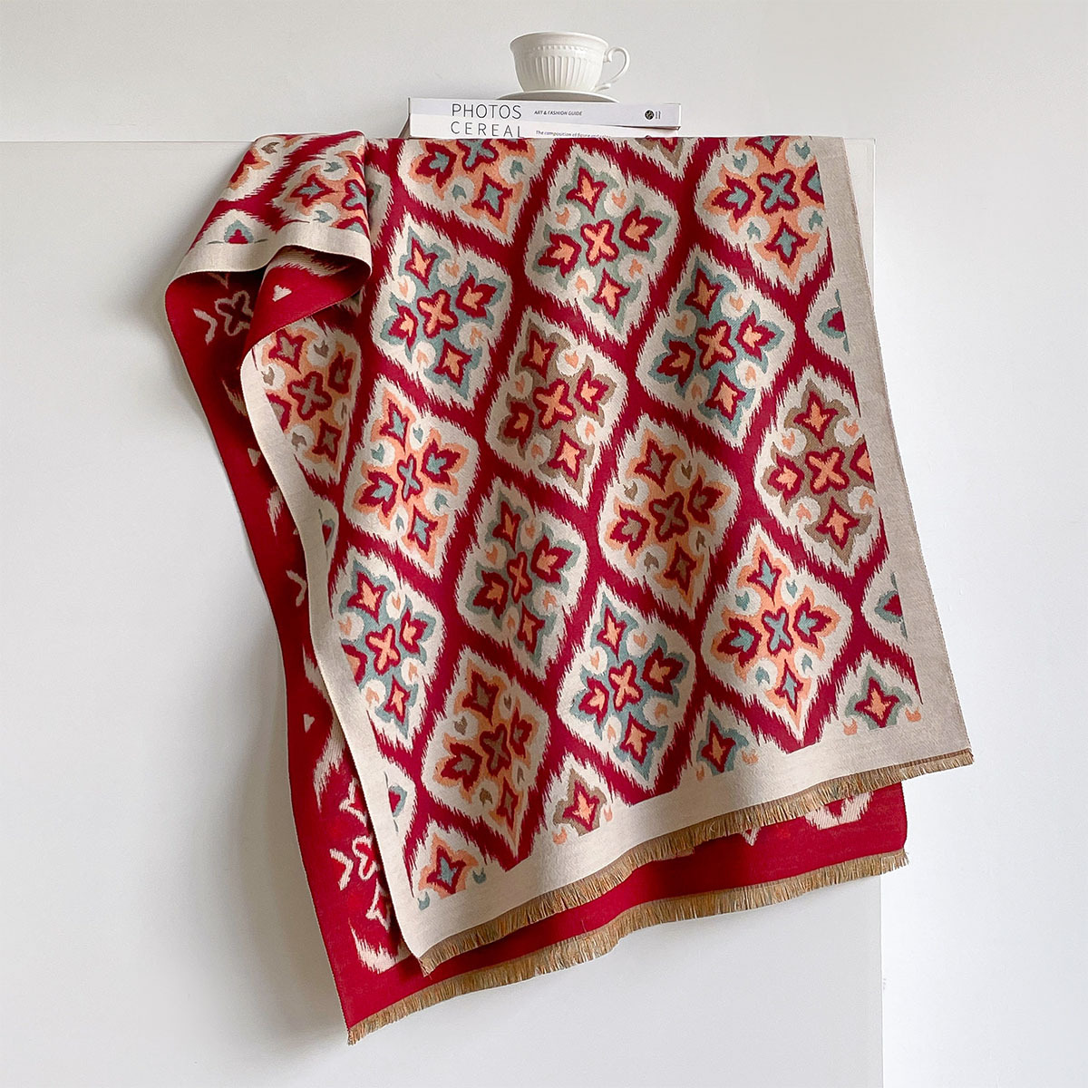 Women Reversible Imitation Cas - Woven Scarf Blanket ulasan dan harga