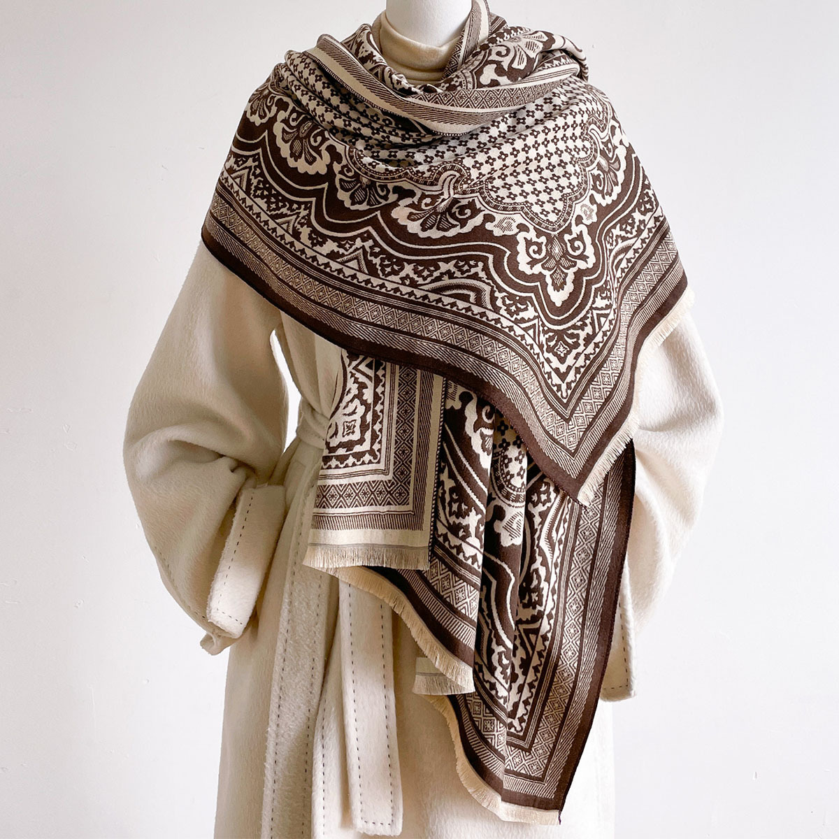 Imitation Cashmere Scarf For W - Pashmina Wrap Large ulasan dan harga