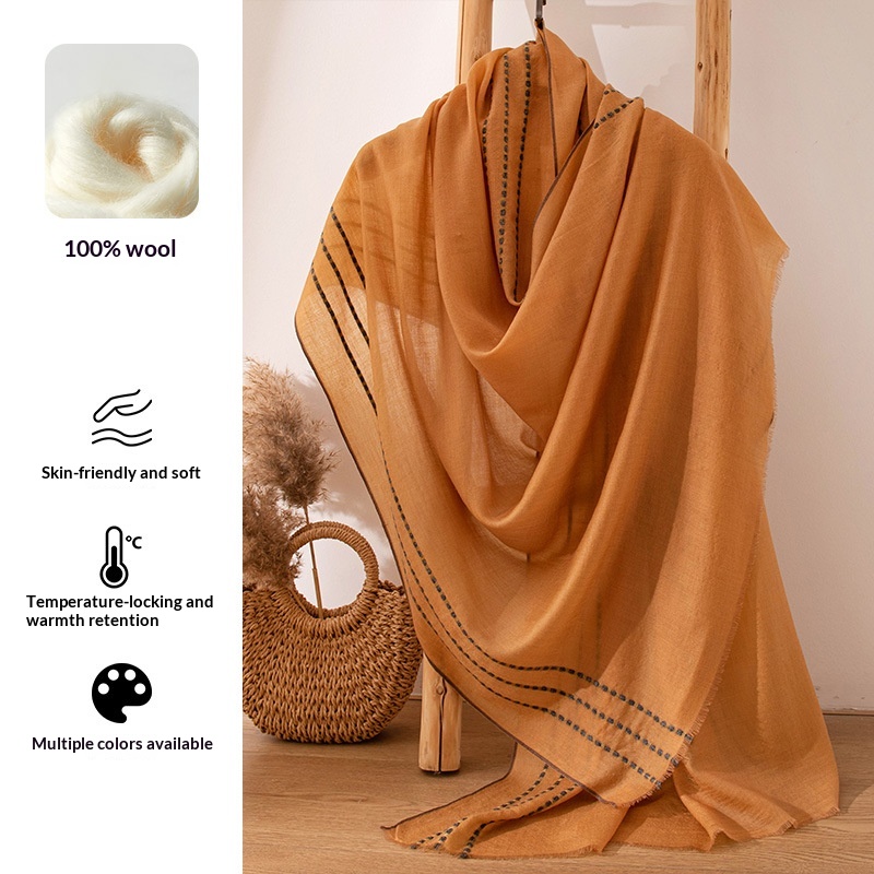 100% Wool Scarf Ultra Soft Lar - Pashmina Wrap Large ulasan dan harga