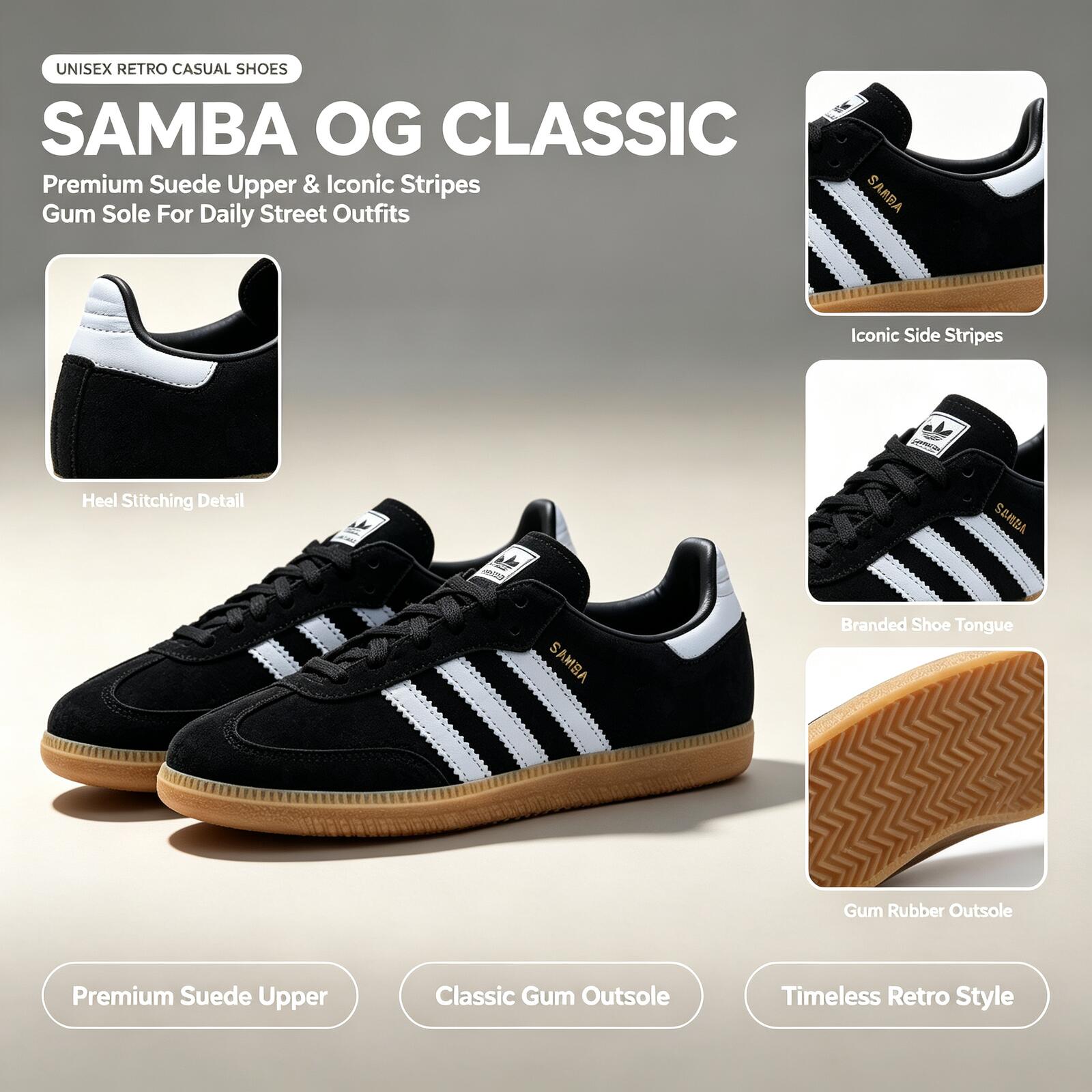 Official Adidas Genuine SAMBA  - Adidas Shoes Samba ulasan dan harga